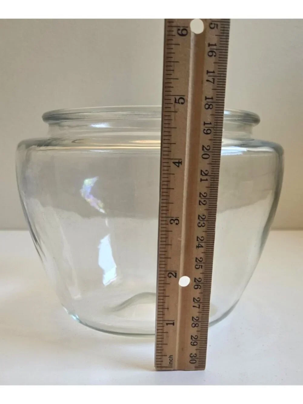 Vintage Clear Glass Lantern Globe Shade With Kick-Up Replacement Restoration